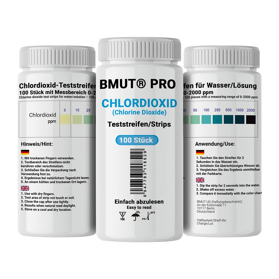 Bandelettes de test ClO₂ (0-2000 ppm) – contrôle rapide de la concentration de dioxyde de chlore (CDS)