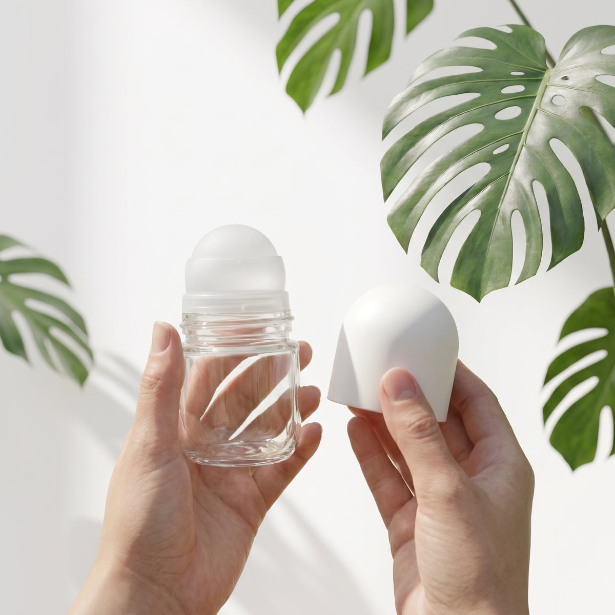Flacon Roll-on en Verre 50 mL – Applicateur à Bille Rechargeable