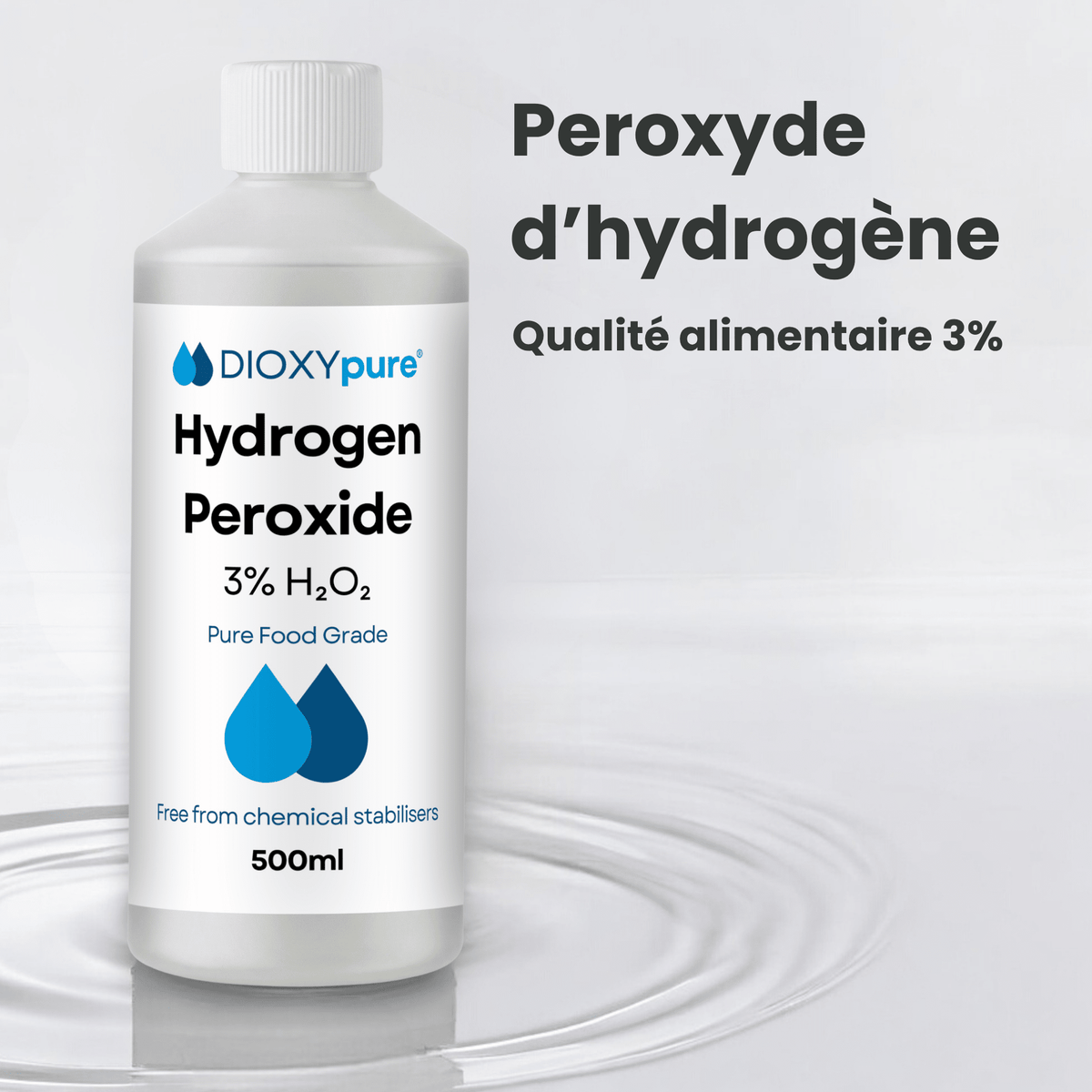 Peroxyde Peroxyde d'hydrogène de qualité alimentaire 3% – Dioxypure