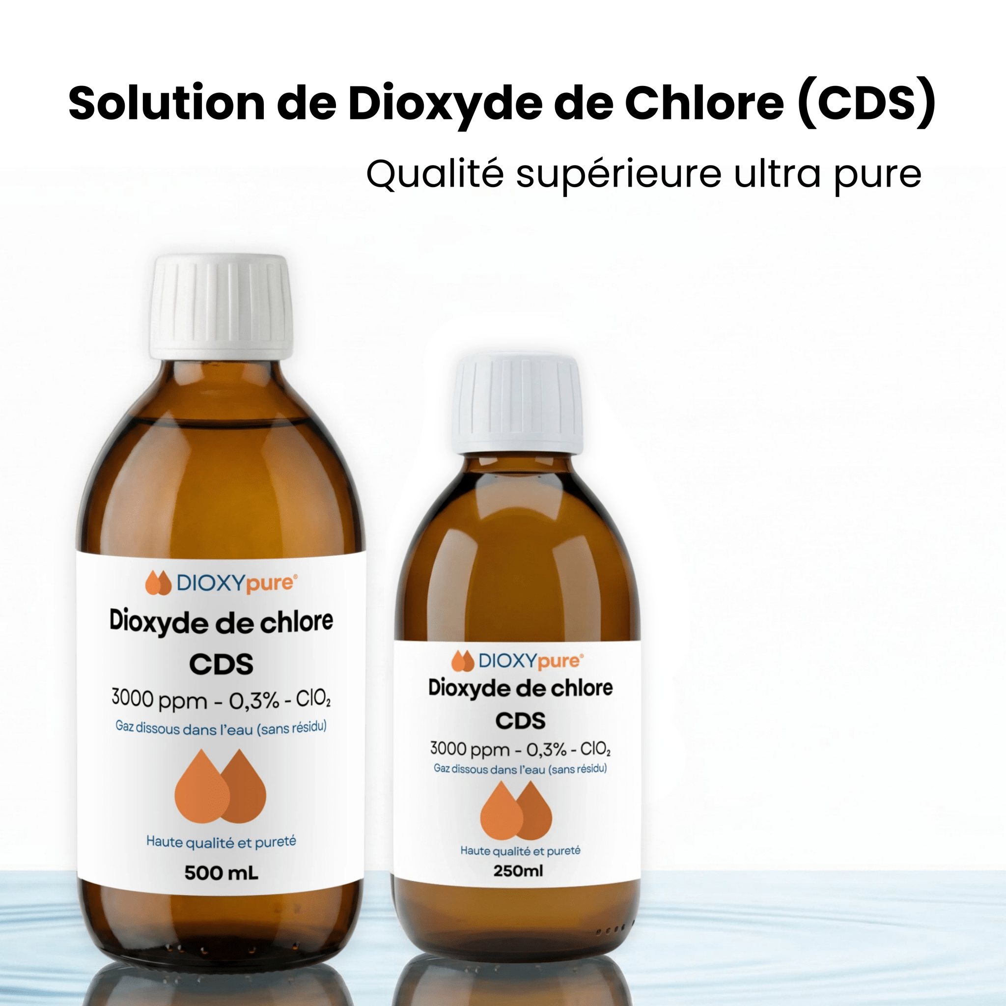 Solution de Dioxyde de Chlore - CDS - 3000 ppm - Sans résidu