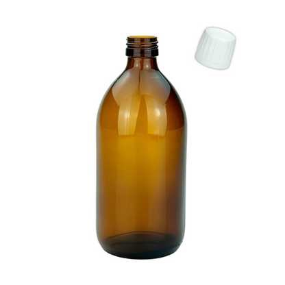 Flacon résistant en verre ambré de 500 mL
