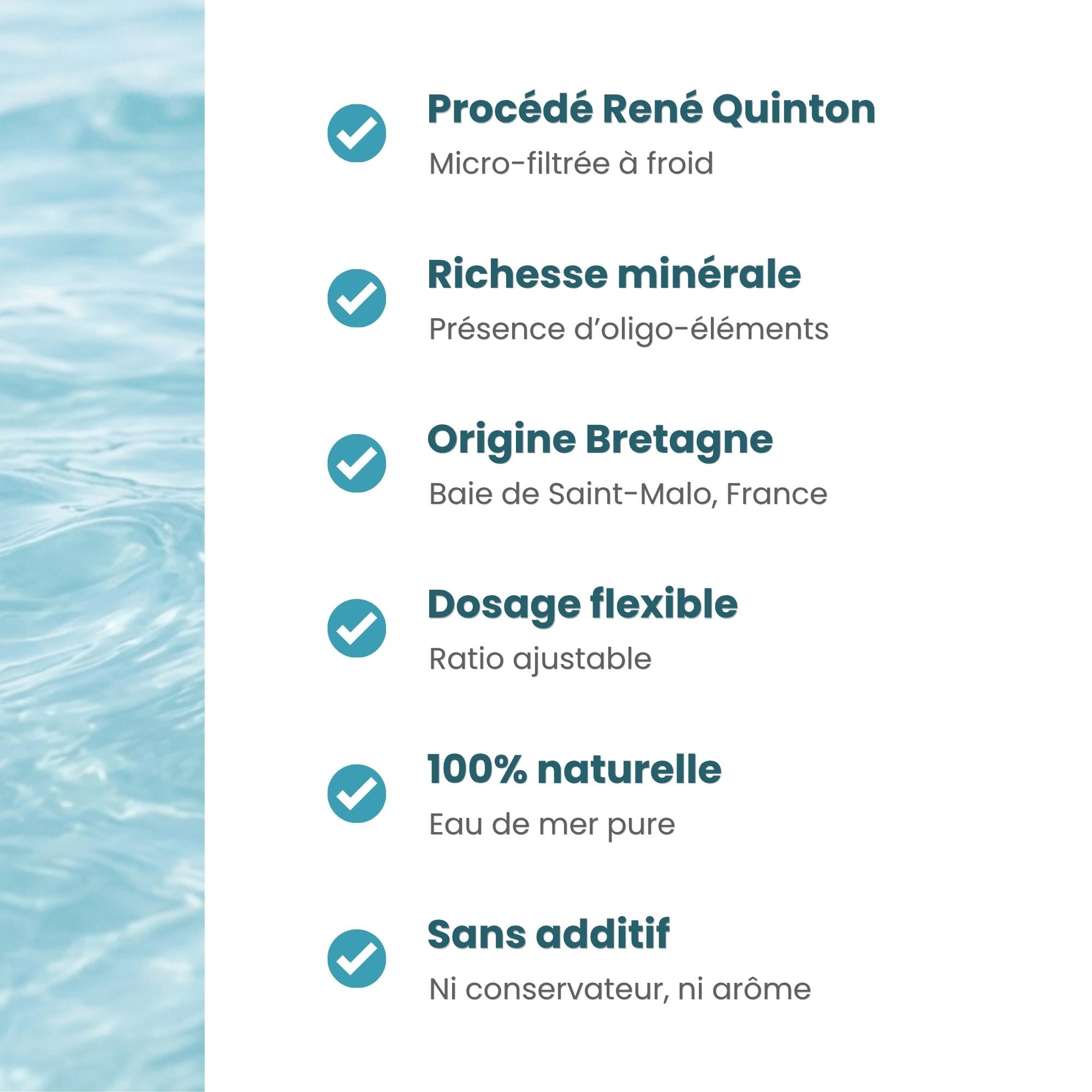 Eau de Mer Isotonique – Plasma Marin 9‰ – Buvable - Origine France Bretagne - 500 mL
