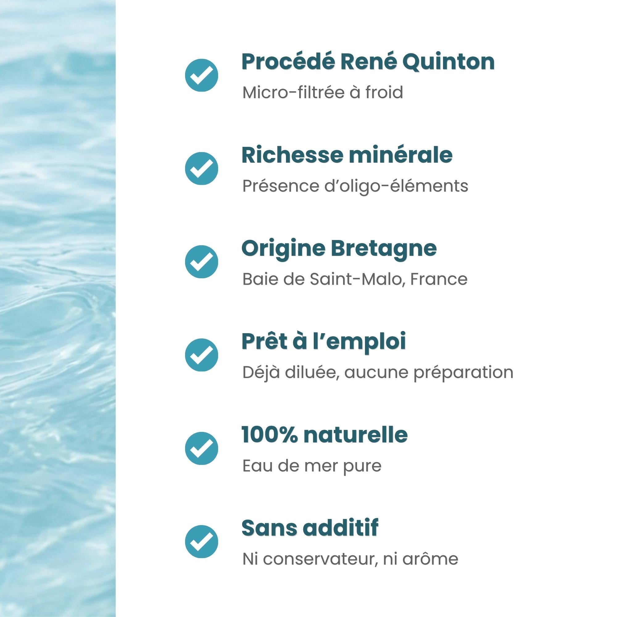 Eau de Mer Hypertonique – Plasma Marin 34‰ – Buvable - Origine France Bretagne - 500 mL
