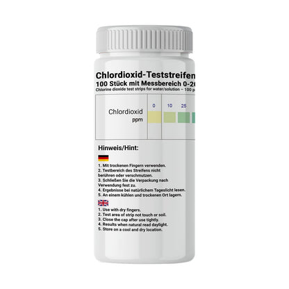 Bandelettes de test ClO₂ (0-2000 ppm) – contrôle rapide de la concentration de dioxyde de chlore (CDS)