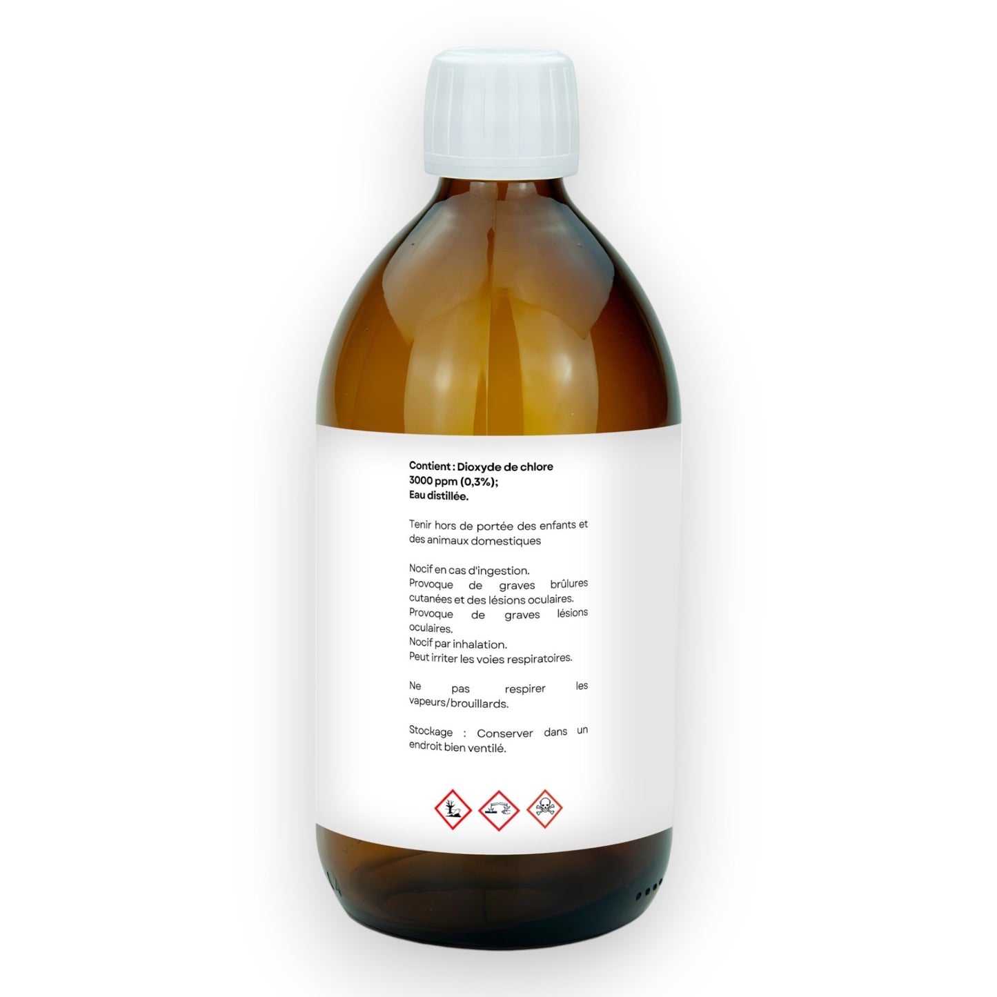 Dioxyde de Chlore - CDS - 3000 ppm - Sans résidus - 500 mL