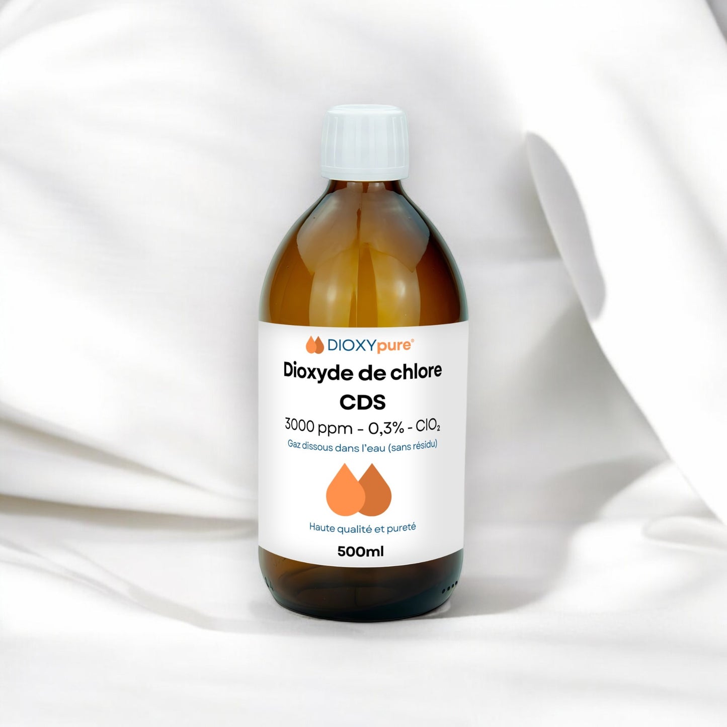 Dioxyde de Chlore - CDS - 3000 ppm - Sans résidus - 500 mL