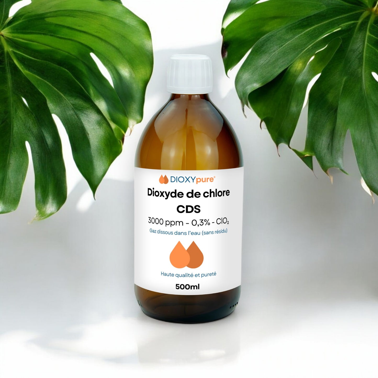 Dioxyde de Chlore - CDS - 3000 ppm - Sans résidus - 500 mL