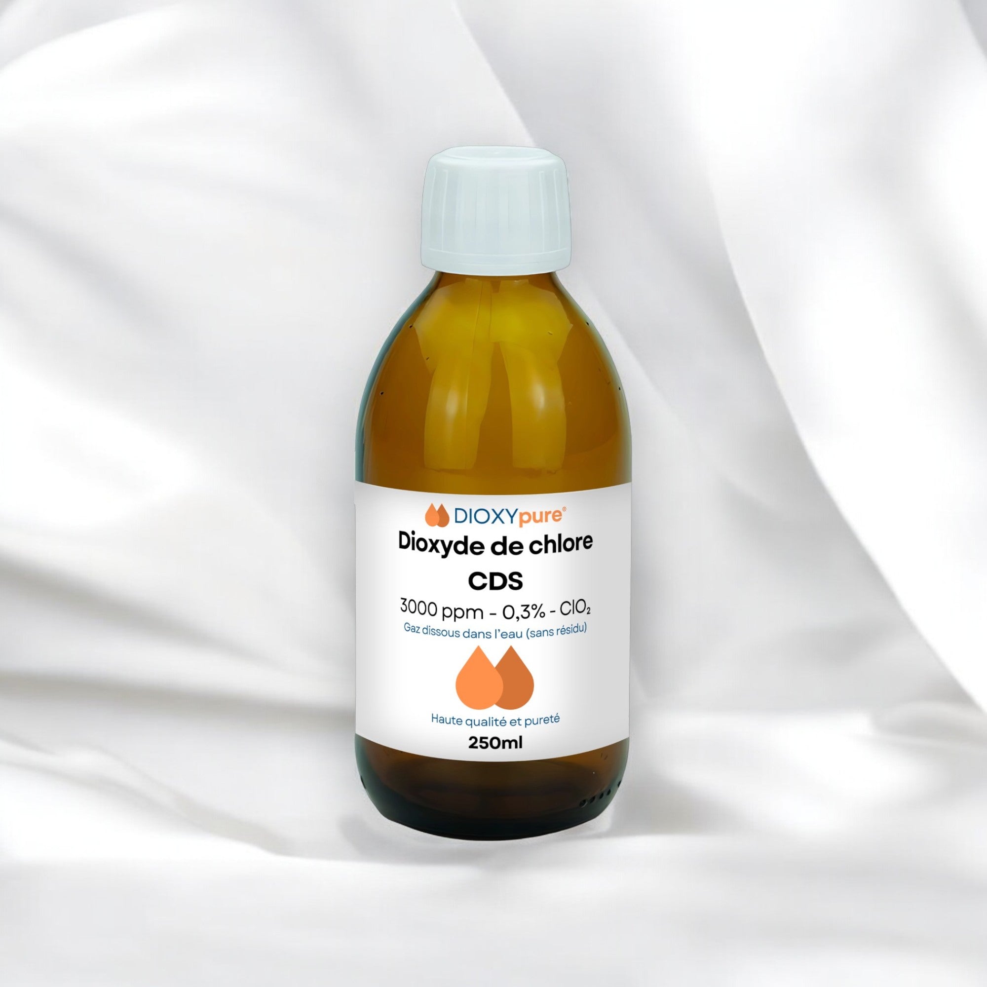 Dioxyde de Chlore - CDS - 3000 ppm - Sans résidu - 250 mL