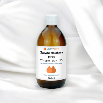 Chlorine Dioxide - CDS - 3000 ppm - Residue Free - 500 mL 