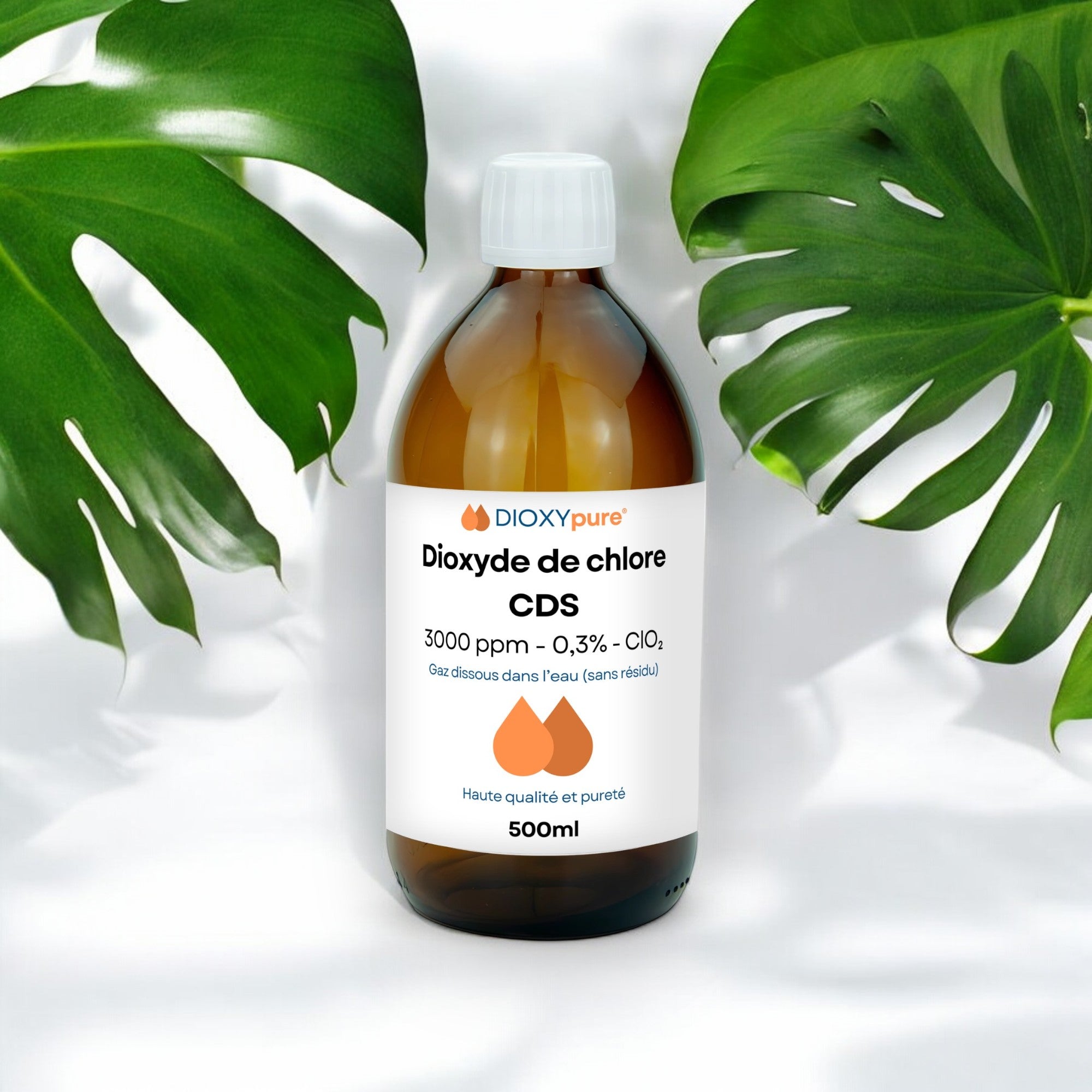 Dioxyde de Chlore - CDS - 3000 ppm - Sans résidu - 500 mL