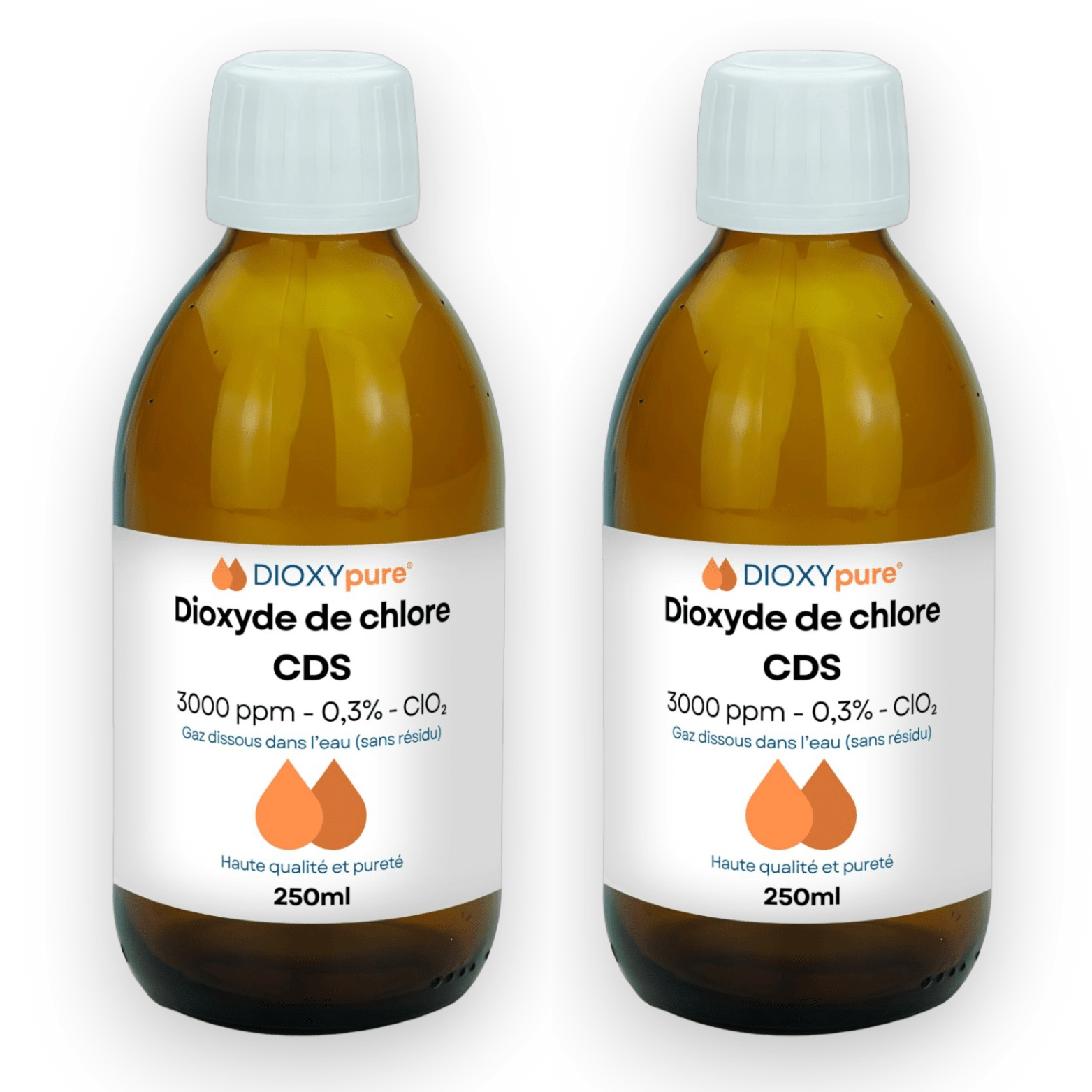 Dioxyde de Chlore - CDS - 3000 ppm - Sans résidu - 250 mL