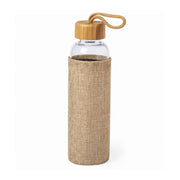 Gourde en verre 500 mL – Bouchon bambou & housse de protection