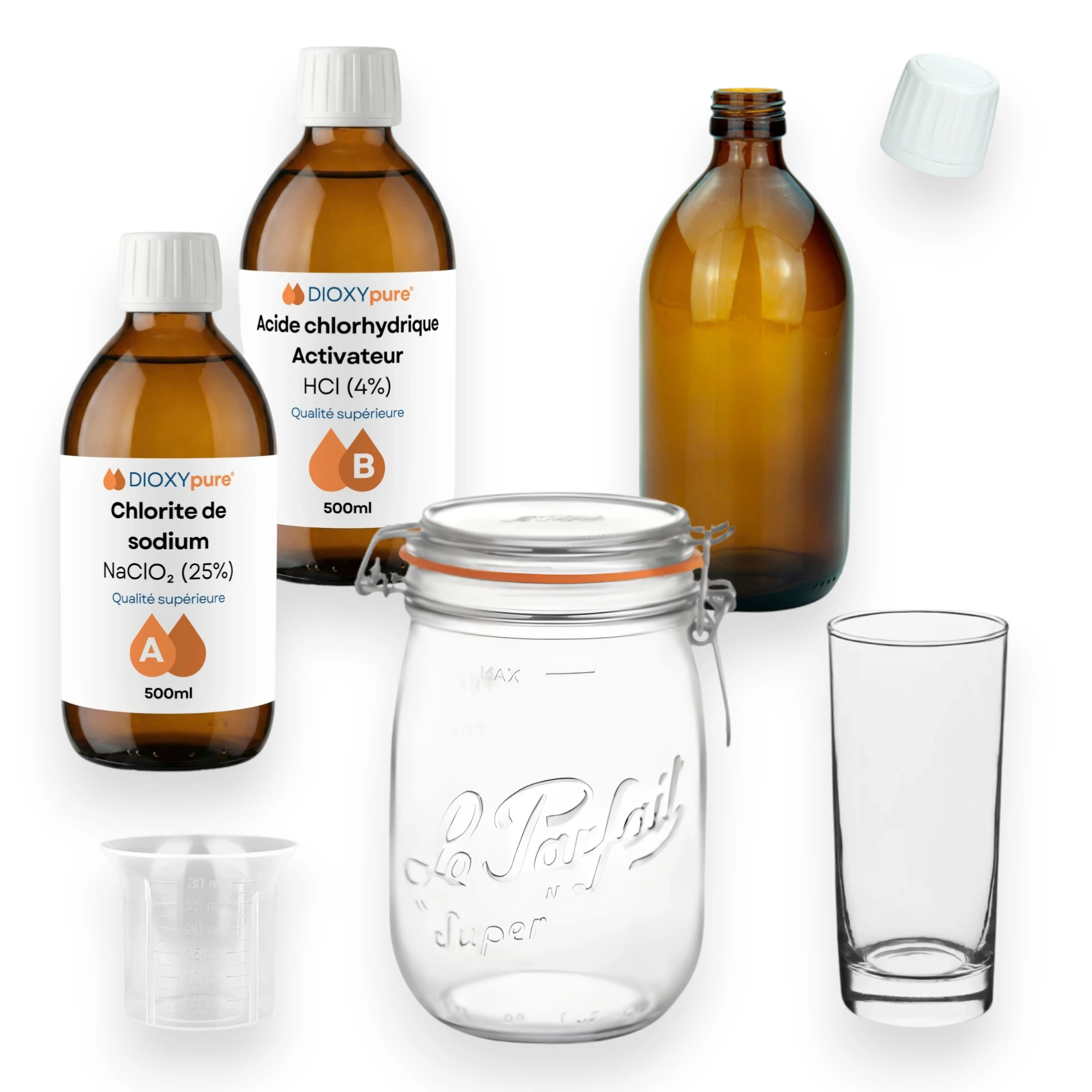Dioxyde de Chlore - Kit de Production Complet CDS - Méthode Bocal