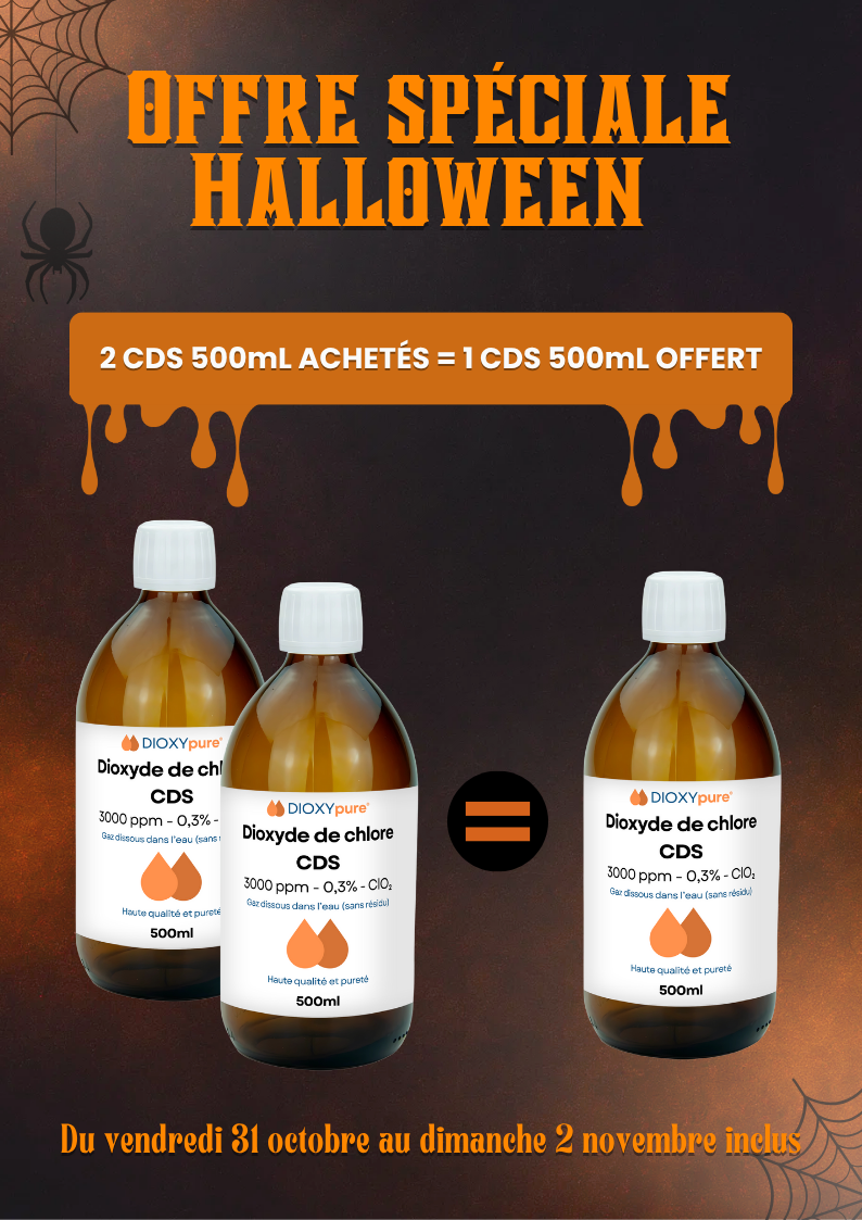 Dióxido de cloro - CDS - 3000 ppm - Sin residuos - 500 mL 