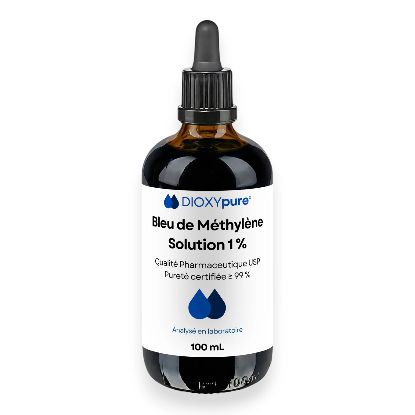 Bleu de Méthylène 1 % – Qualité Pharmaceutique USP – Pureté certifiée ≥ 99 % – 100 mL