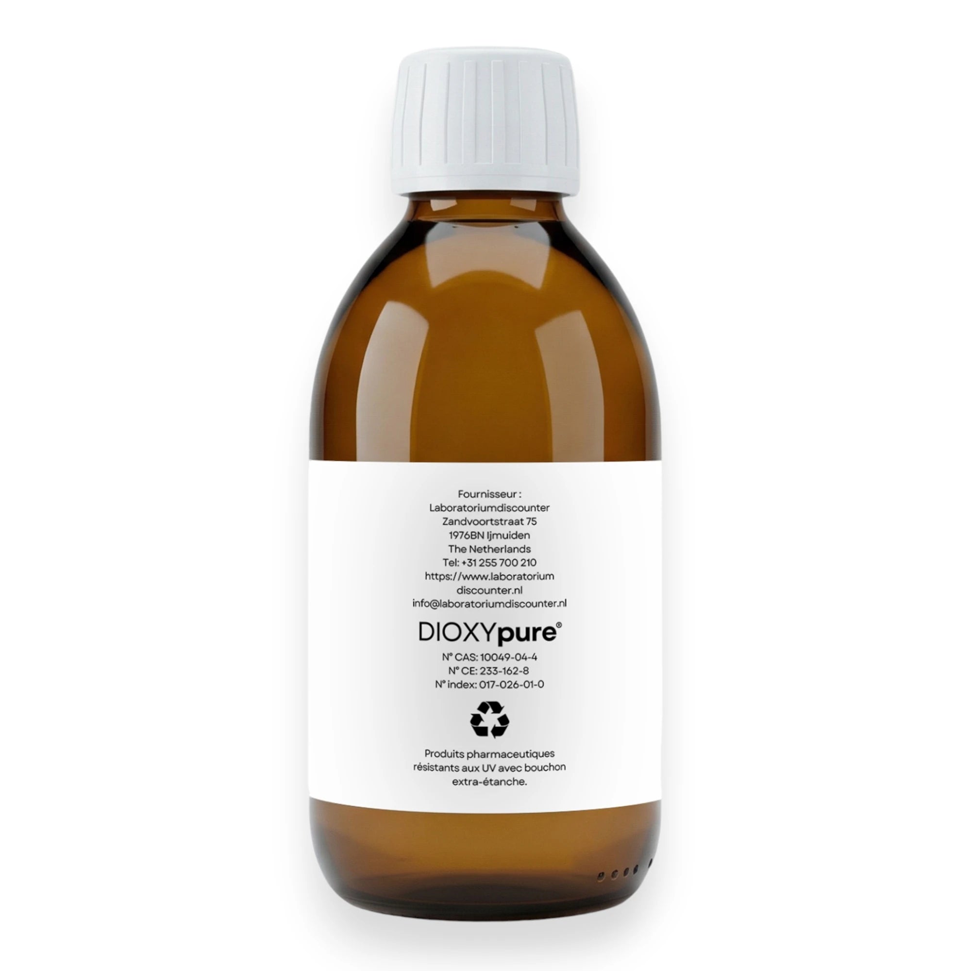 Solution de Dioxyde de Chlore - CDS - 3000 ppm - Sans résidu - 250 mL