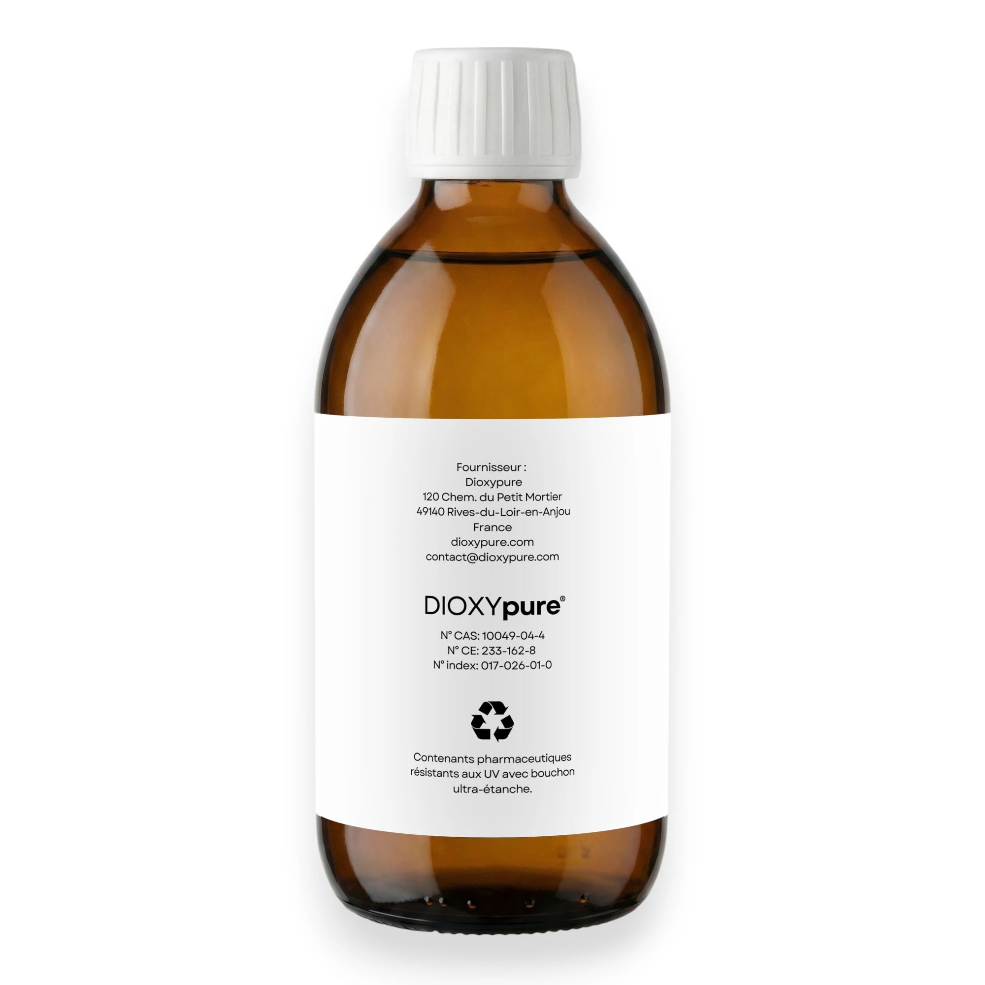 Solution de Dioxyde de Chlore - CDS - 3000 ppm - Sans résidu - 500 mL