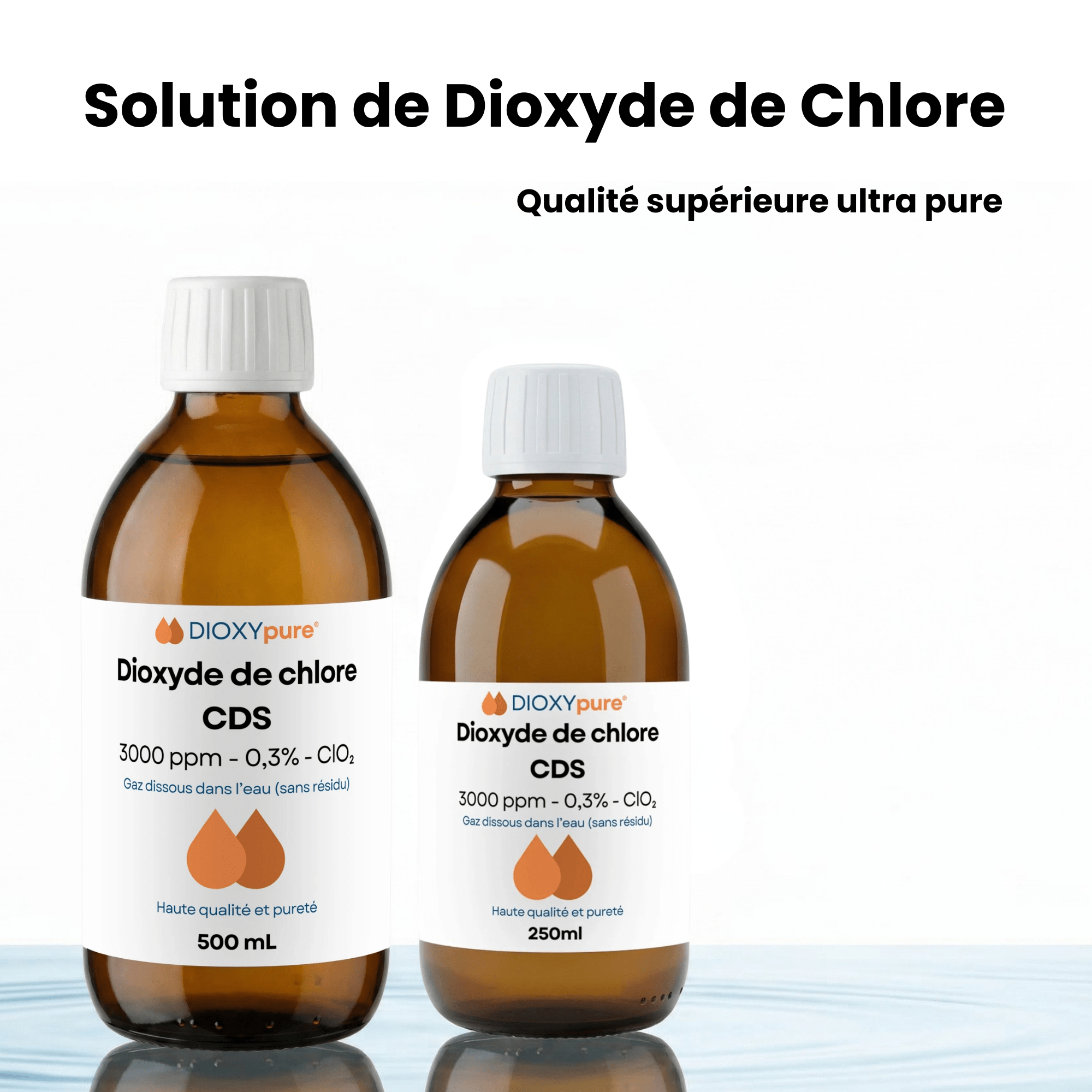 Solution de Dioxyde de Chlore - CDS - 3000 ppm - Sans résidu
